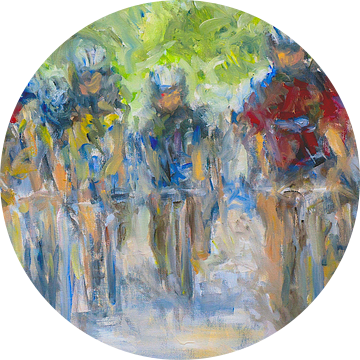 Tour de France expressionistisch schilderij olieverf van Paul Nieuwendijk