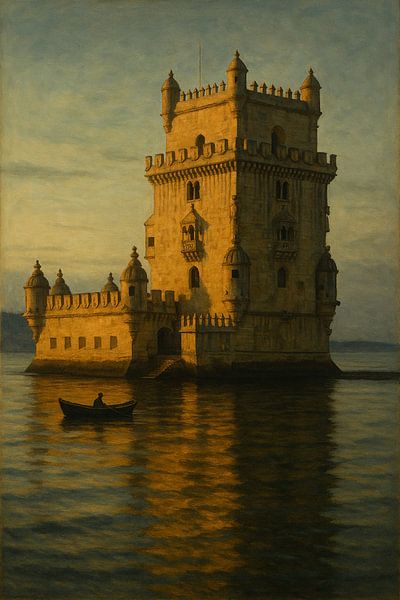 Belém Tower Solitude: Manueline Fort at Dusk by Travel Shop