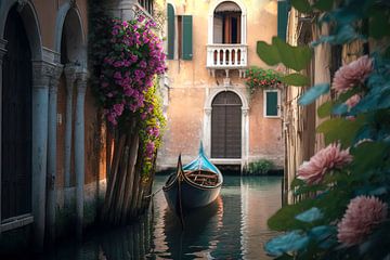 Venice - Gondola on a Venetian canal by Joriali