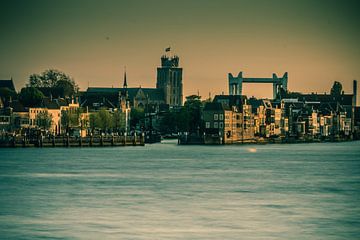 Dordrechter Skyline von Papendrecht aus während der goldenen Stunde von Lizanne van Spanje