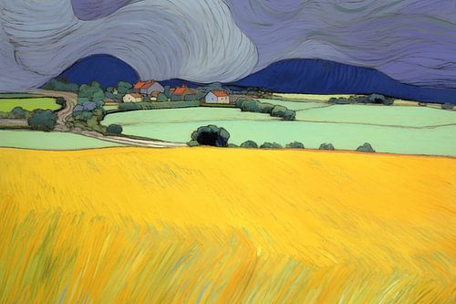 Landschap in van Gogh-stijl_landscape