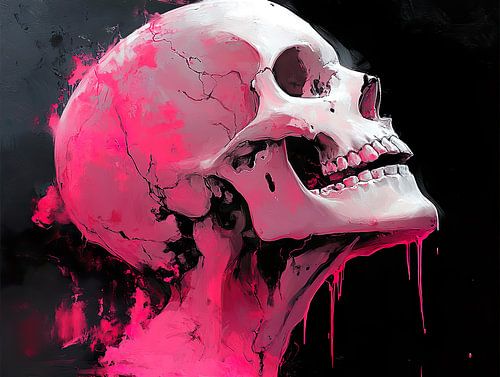 Abstrakte Schädelkunst - Moderne Illustration mit dramatischen Details und mystischer Anmutung