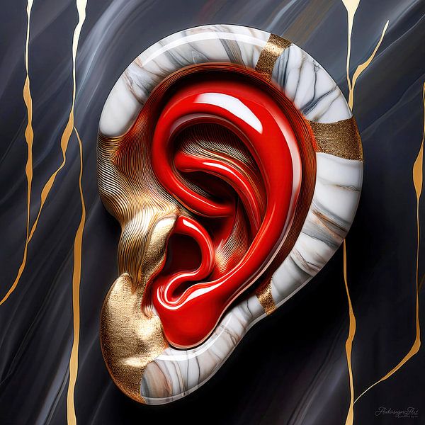 Ohr der Stille – Eine skulpturale Komposition aus edlen Materialien als Hommage an das Lauschen in einer überlauten Welt von AidasignArt