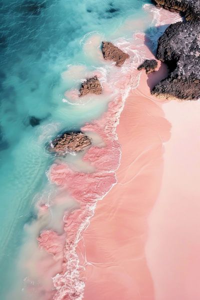 Plage de sable rose par Poster Art Shop