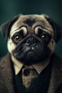 Mops in Kleidung