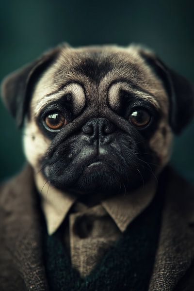Mops in Kleidung von Bert Nijholt