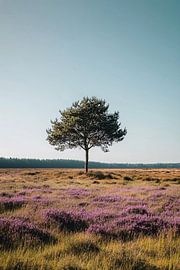 Einzelner Baum auf Moorland von Imperial Art House