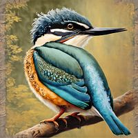 IJsvogel op een tak