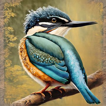 IJsvogel op een tak van Marijke Trienekens