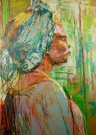 Surinamese woman by Paintings Liesbeth Serlie