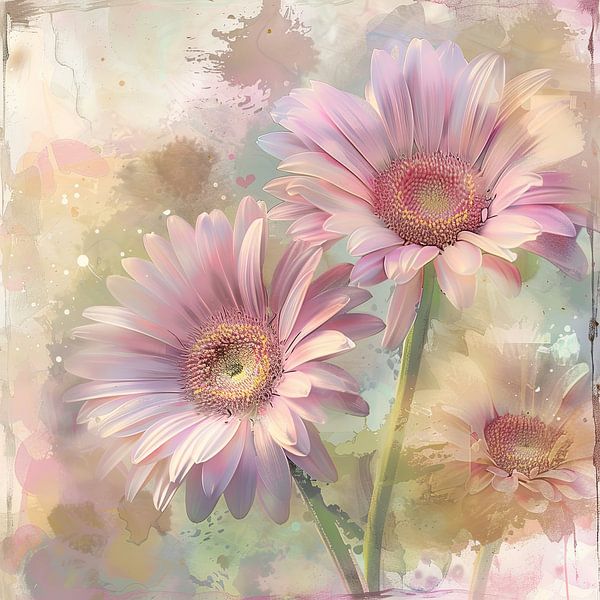 Gerbera Aquarellkunst von Poster Art Shop
