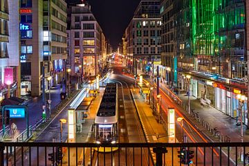 Nachtopname Friedrichstraße in Berlijn