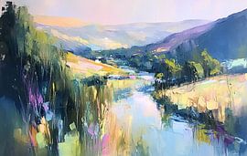 Colombia Abstract | Color Pulse Vista van Abstract Schilderij