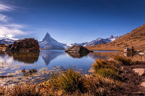 De Matterhorn weerspiegeld in de Stellisee.