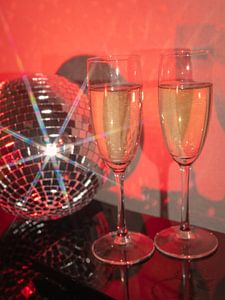 Festlicher Glamour Champagner Feier Disco Ball Sparkling Feiertage Fotografie