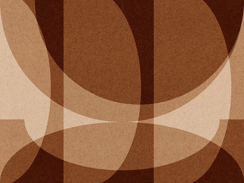 Modern abstract geometric collage in earthy tones no. 1 by Dina Dankers