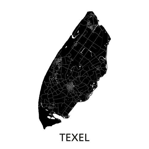 Texel Map | Black and white | Wall Circle