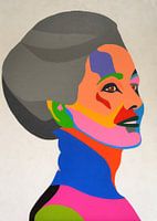 Mrs., schilderij van een statige dame. 