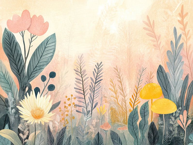 Summer Flowers in Garden by Eye catching paintings