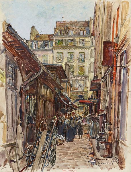 Frederic Houbron - Intérieur du Marché des Enfants-Rouges, en 1907. 3ème arrondissement (1907) von Peter Balan