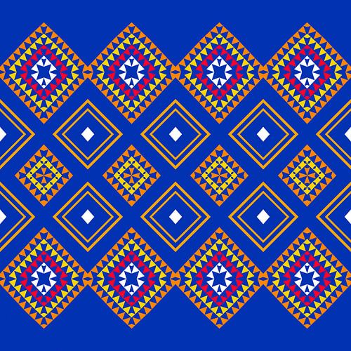 Shapes on a blue background pattern