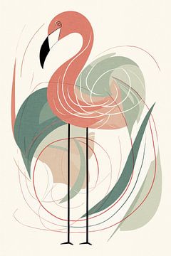 Een dansende Flamingo van Patterns & Palettes