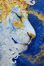 Surrealist painting of a lion in colours by Art & Soul Creations