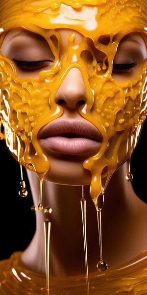 Very pretty photo model covered in honey by Art Bizarre