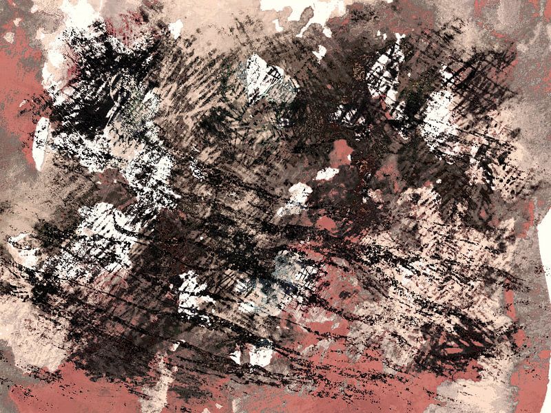 Scandinavian Expressionism Landscape Beige by Mad Dog Art