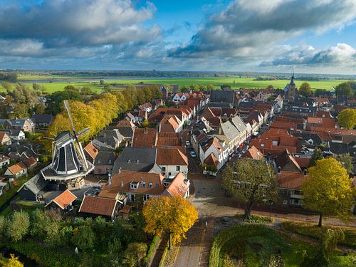 Hattem luchtfoto tijdens een mooie herfstdag