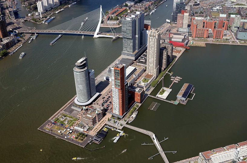 Luftbildaufnahme Rotterdam Kop van Zuid Wilhelminakade von Roel Dijkstra