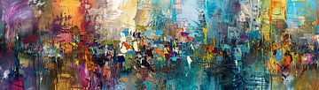 Modern Abstract | Kleurrijke chaos van Kunst Kriebels