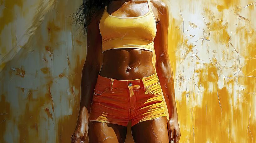 Young sporty black woman by Frank Heinz