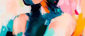 Abstract figure composition in a blaze of colour by Poster Art Shop