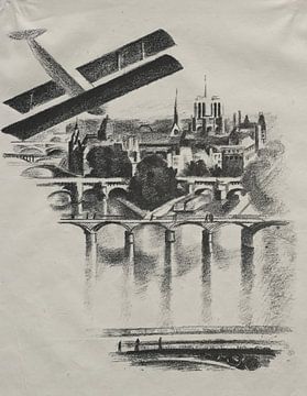 Allo Paris; De bruggen van Parijs en de Notre-Dame (1926) door Robert Delaunay van Peter Balan