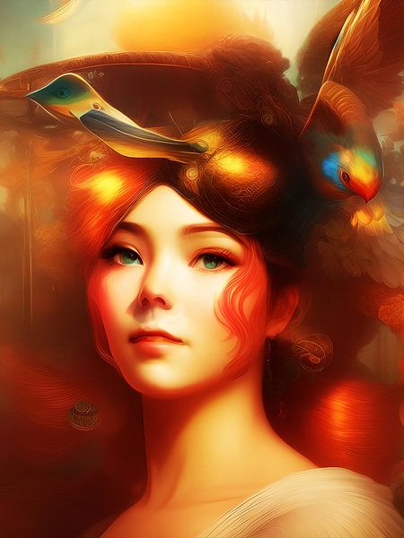 NFT - Mystic Lady with bird by Joost Hogervorst