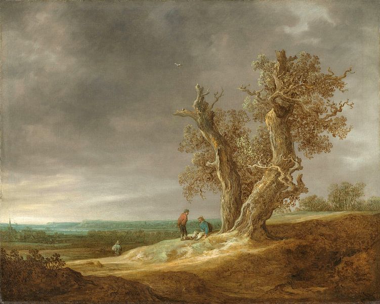 Paysage avec deux chênes, Jan van Goyen par Des maîtres magistraux