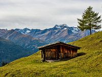 Holzhütte in den Hohen Tauern mit dem Lasörling