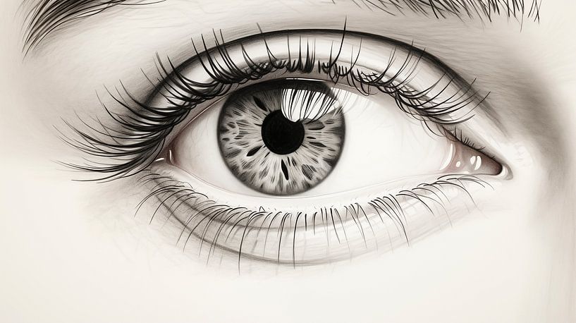 Dessiner les yeux des femmes, dessiner les yeux au crayon Vintage. par Animaflora PicsStock