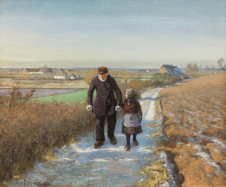 The old man and the child, Hans Andersen Brendekilde by Masterful Masters