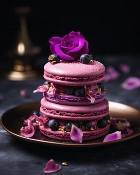 Macaron taartje in roze van Studio Allee