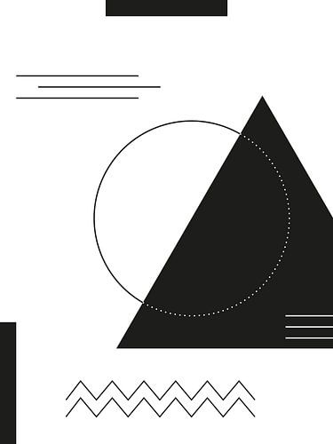 Geometric shapes in black and white