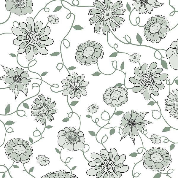 Modern England - white green flowers by Studio Hinte