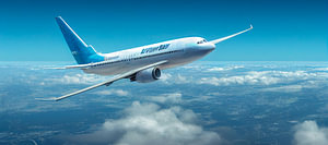 Flugzeug am Himmel, Art Illustration