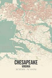 Vintage map of Chesapeake (Virginia), USA. by Prints of Place