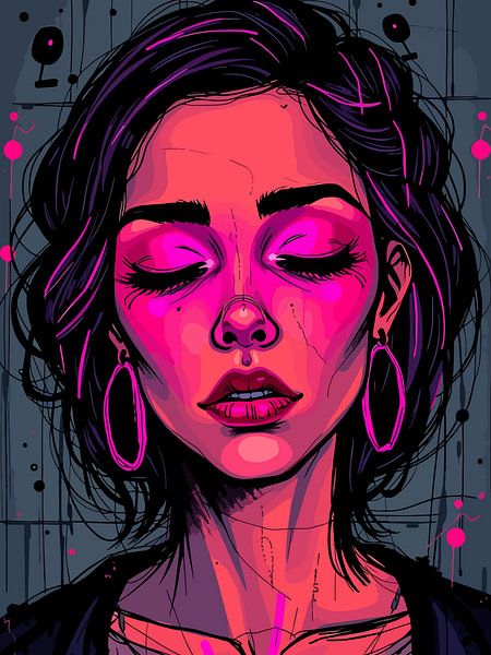 Portrait de femme en néon par bob rendy