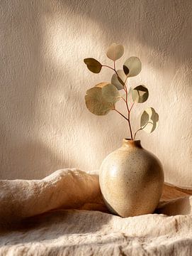 Rust in keramiek en blad van Vlindertuin-Art