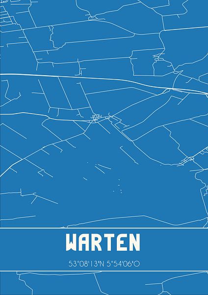 Blueprint | Map | Warten (Fryslan) by Prints of Place
