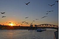 De IJssel bij zonsondergang