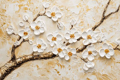 Bloesem takken met olieverf